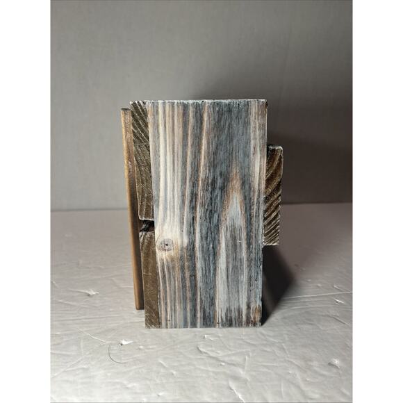 Rustic Gray Wall Mounted Wooden Wine Rack Shelf Holds 4 Bottles 4 Glasses - Picture 6 of 11